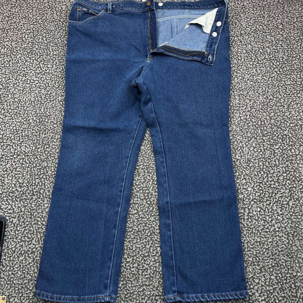 Vintage Lee Jeans Men 48x32 Blue Denim Pants Straight Outdoor Pocket